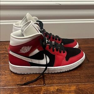 Jordan Red, Black, and White High-Top Sneakers